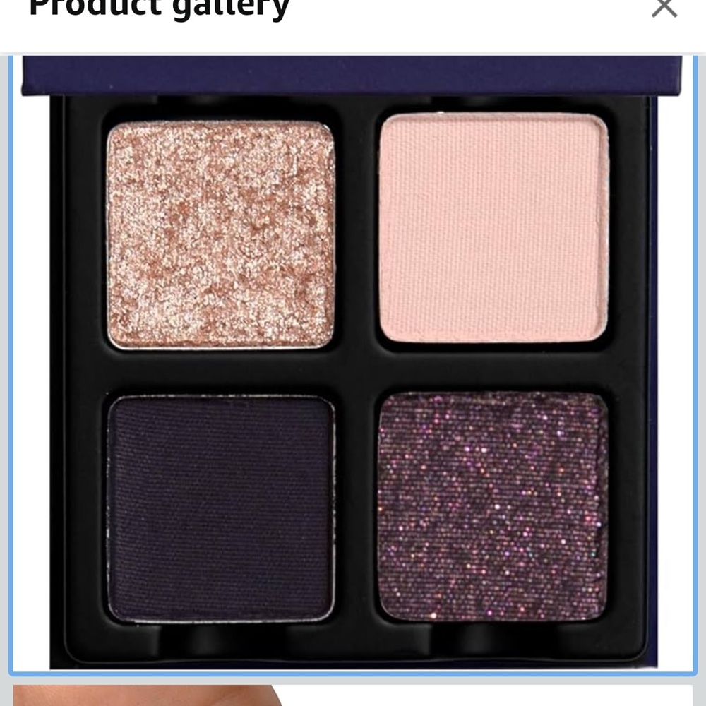 Eyeshadow Palette with Gold, Pink, Purple, and Black Shades